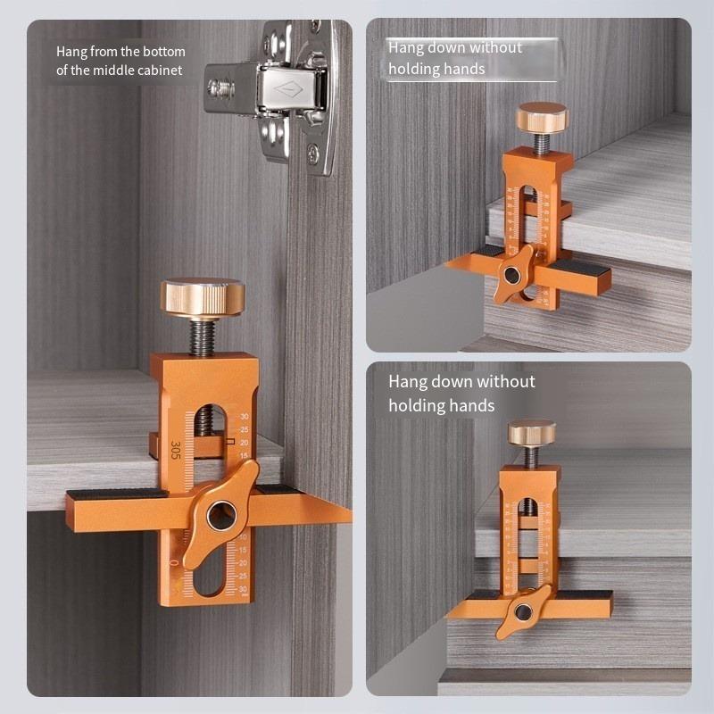 1PC Holzbearbeitungs-Schranktür-Installationshilfe, Rückprallvorrichtung aus Aluminiumlegierung, Stanzen von Kleiderschranktüren, Hängeschranktüren, Hebetüren, DIY-Nivellierer