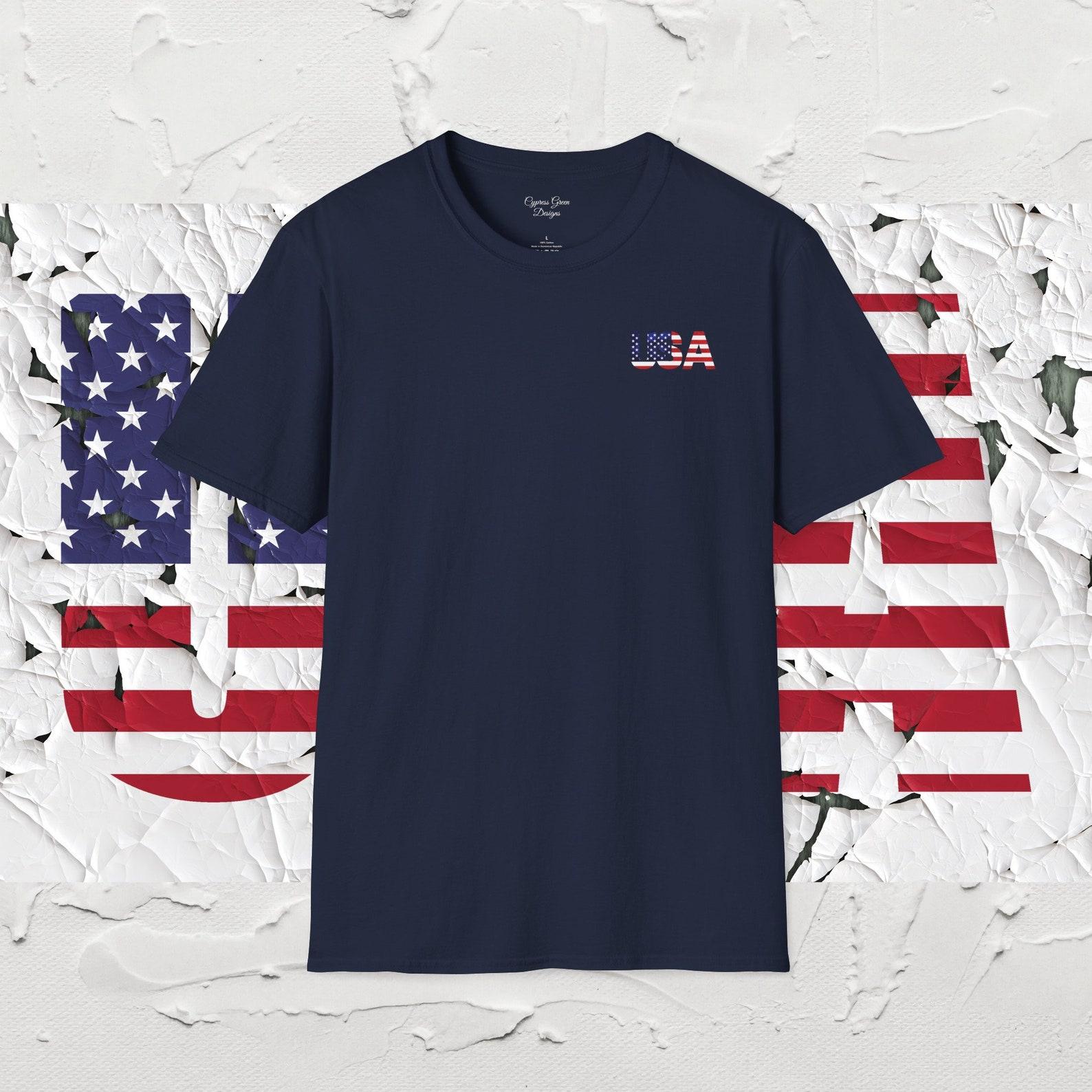 USA Flag T-Shirt: Patriotic 4th of July Tee S