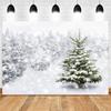 B03B-210X150cm Winter Snow Background Cloth Snowflake Christmas Tree Glitter White Forest Party Photography Backdrops