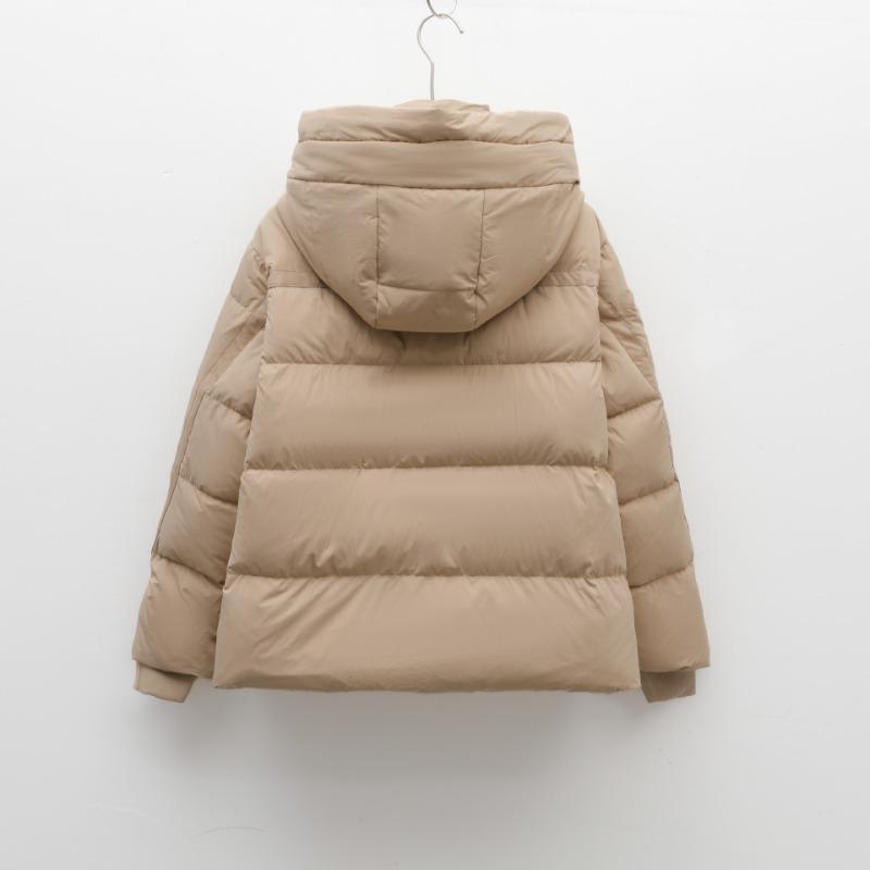 Feather White Duck Down New National Standard Women's Simple Solid Color Hooded Down Jacket Women