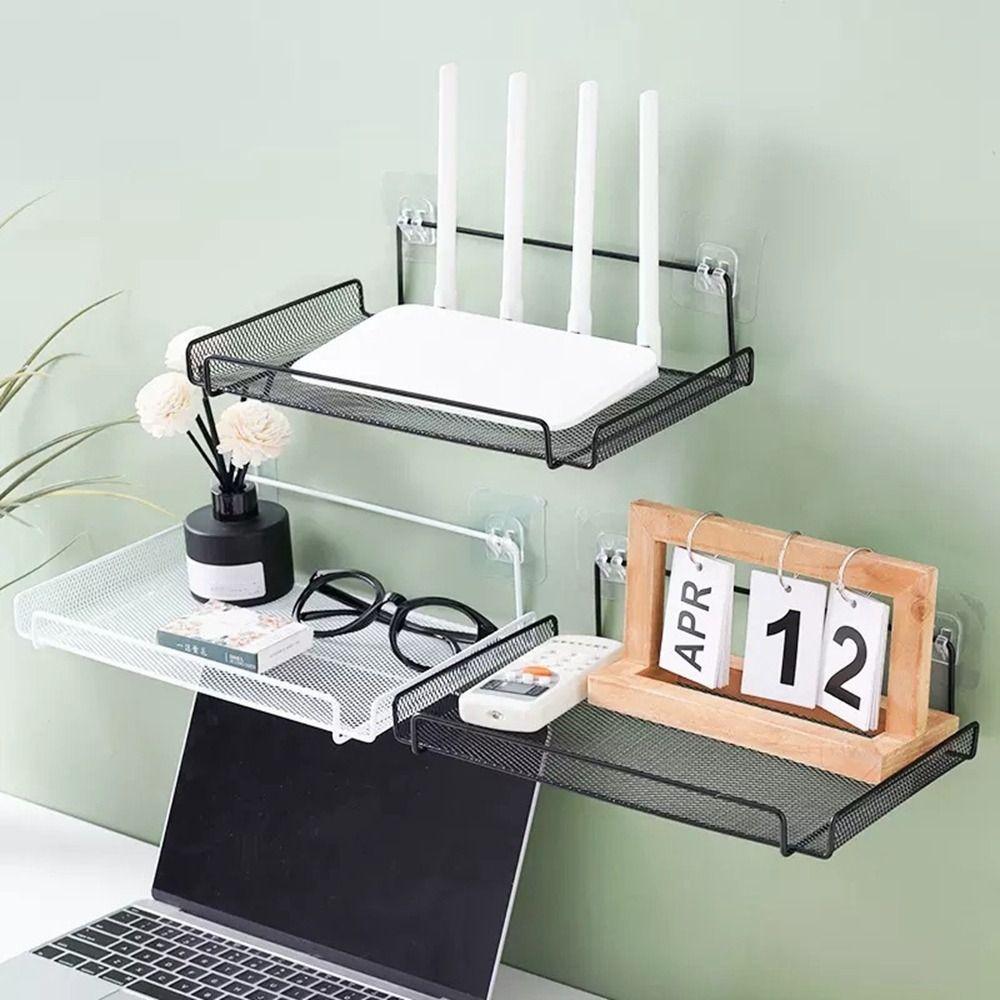 

Углеродистая сталь Беспроводные ящики для хранения Кронштейн Черный/Белый WIFI Маршрутизатор Стойка Гостиная