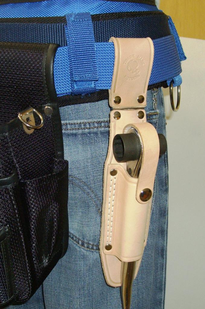 KOZUCHI Tanned Leather Ratchet Holder with Hinge and Stopper, Embossed, PL-05C