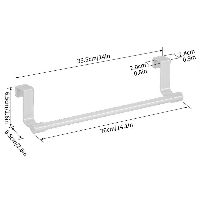 Bohrfreier Hänge-Handtuchhalter für die Küche - Über-Schranktür-Aufbewahrungsorganizer für Geschirrtücher, Handschuhe, Schwammhalter