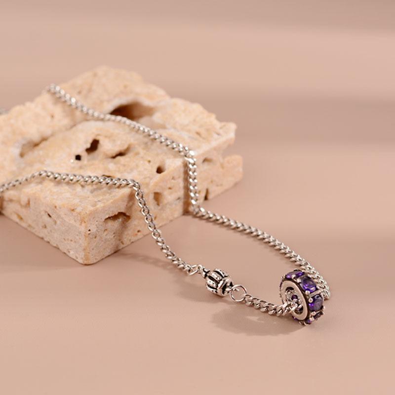 Summer Crown Purple Diamond Light Luxury Necklace Women S Versatile Premium Sweater Chain Jewelry High Quality