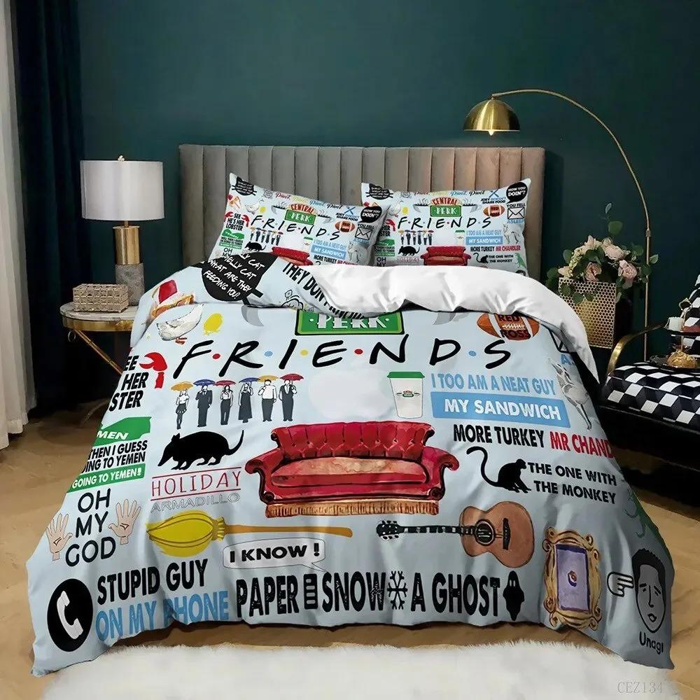 3D Printed Friends Tv Show Style Bedding Set Boys Girls Twin Queen Size Duvet Cover Pillowcase Bed Kids Adult Home Textile