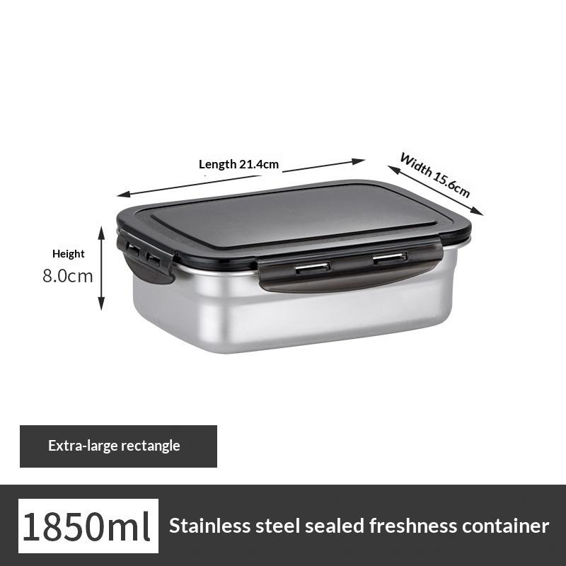 Fresh Keeping Stainless Steel Food Box Reusable Lunch Container with Leakproof Lid for Outdoor Travel Camping