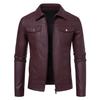 Men'S Leather Jacket New Spring, Autumn And Winter Korean Version Slim Trend Velvet Thickened Locomotive Jacket Men'S Leather Jacket
