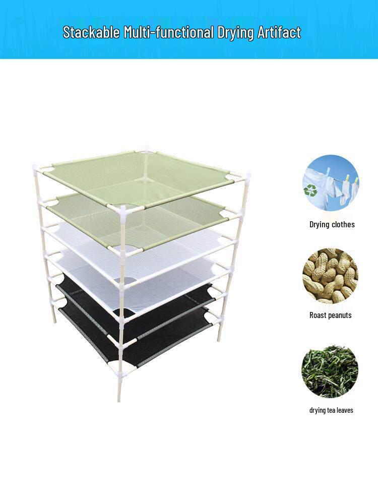 Stackable Floor-Standing Herb & Sweater Drying Rack Single Layer