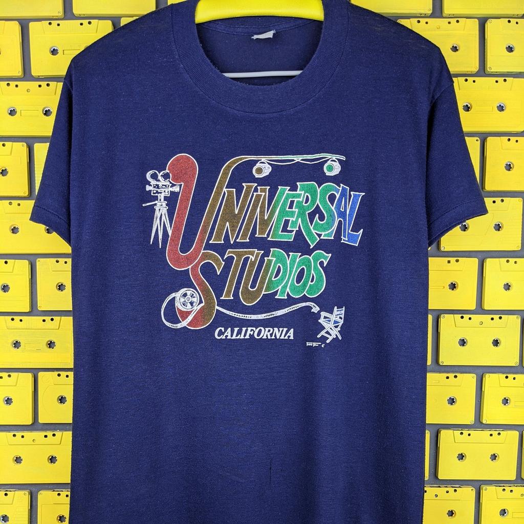 Vintage 80s Universal Studios T shirt California Film Production Tourist Tee Size L