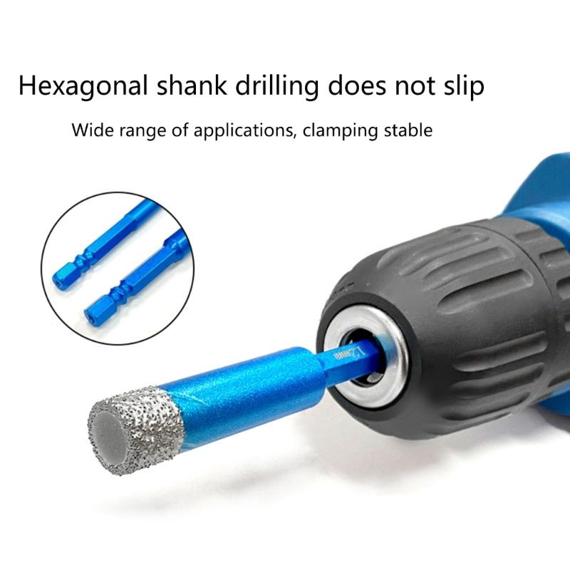 7Pcs Dry Diamond Drills Bit Set Tile Drills Bit Hex Shank For Ceramic Porcelain Marble Granites Stone Glass Brick