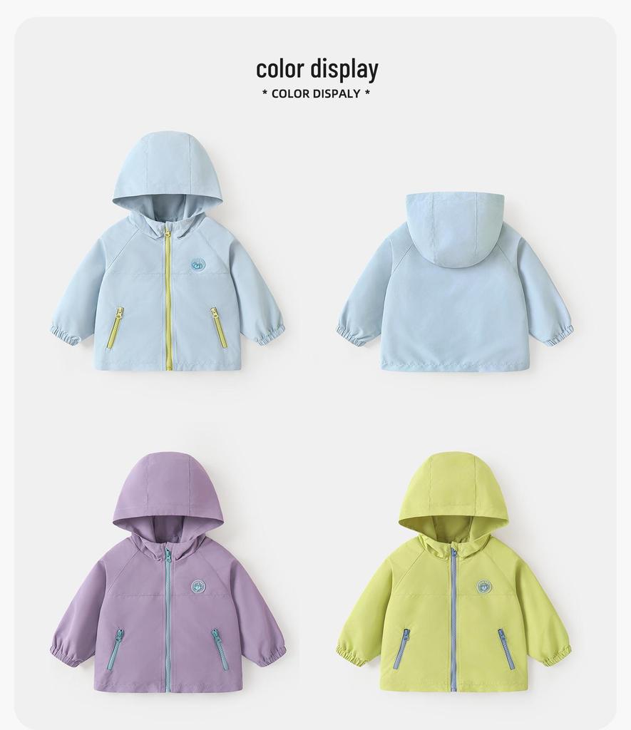 Kaka Panda Kids' Waterproof Spring Jacket - Unisex Casual Top for Boys and Girls