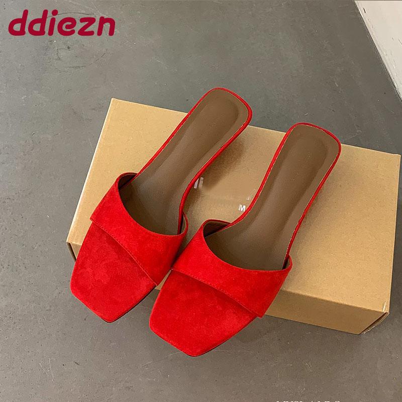 Mode Schuhe Keile Pantoletten Hausschuhe Schuhe für Frauen Neu 2025 Sommer Mode Quadratische Zehen Damen Keilabsatz Pantoletten Schuhe Weibliche Sandalen