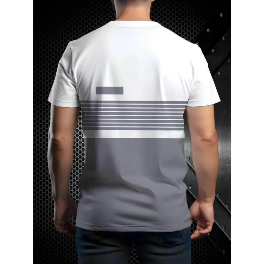 Men Striped T Shirt Tee Shirt Short Sleeve O-Neck TShirt Vintage Casual Large Size T-Shirts Men’s
