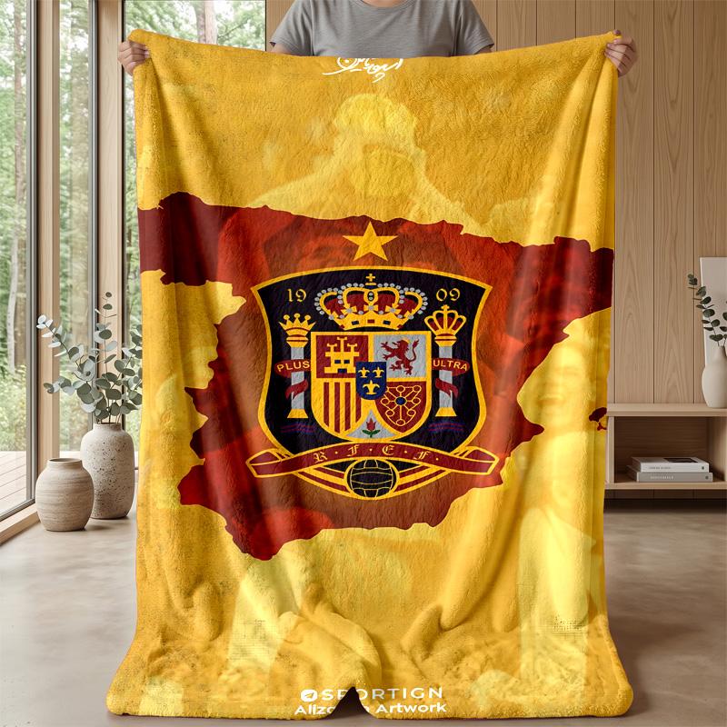 Spain national football team Theme blanket Soft Flannel Fleece Blanket Warm Lightweight Throw Blanket for Home Sofa Bed