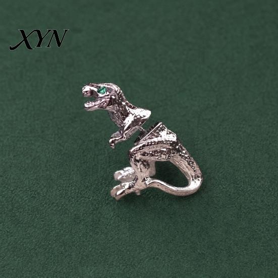 Non-fading Alloy Jewelry Piercing Earring, 3D Tyrannosaurus Rex Design Stud Earring Daily Wear Retro Distressed Dinosaur for Street Style Gift