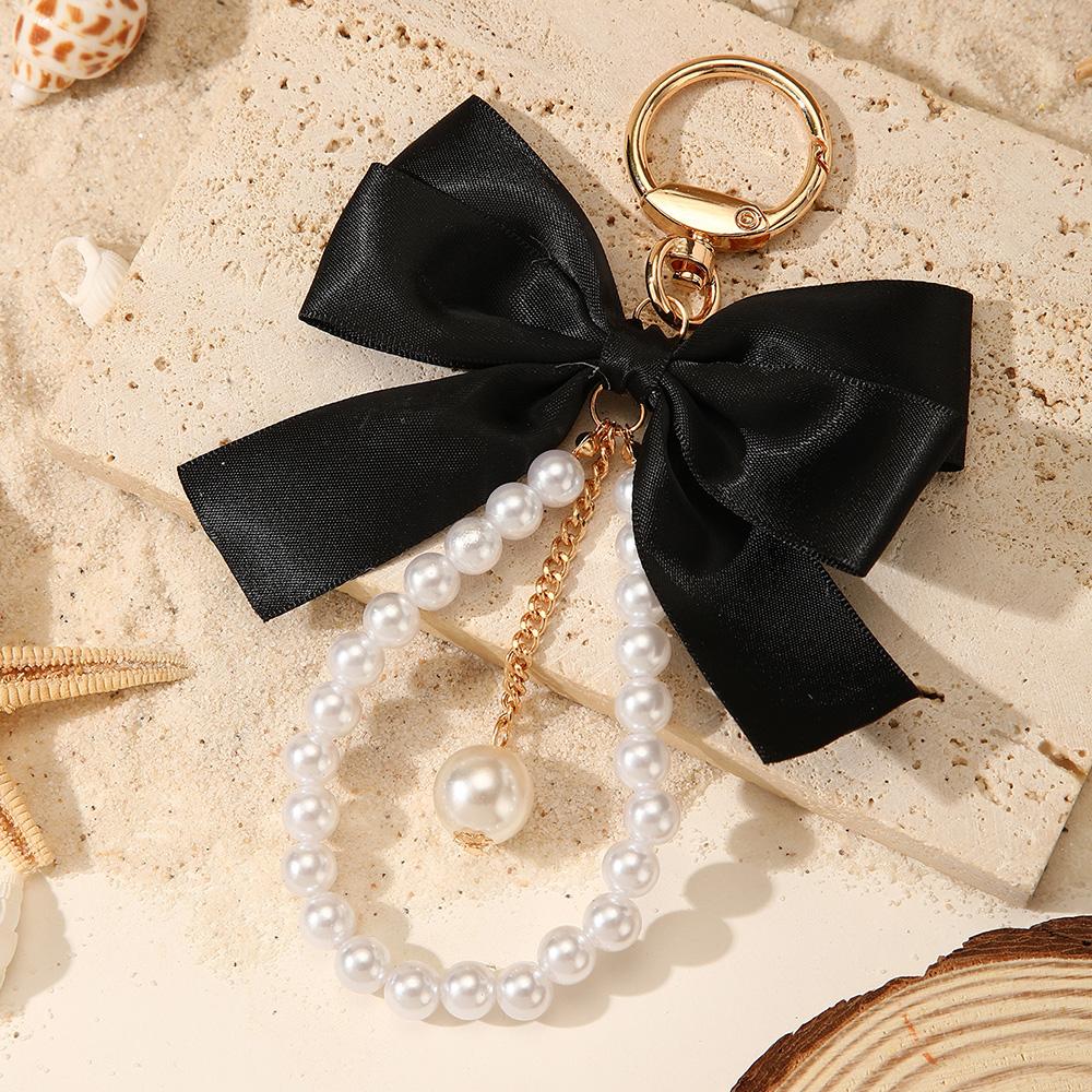Fashion Simulated Pearl Bowknot Elegant Women Bag Charm Pendant Accessories Pendant Party Gifts Bag Charm