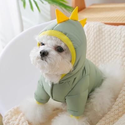Hundekleidung niedliche Dinosaurier Daunenjacken mittelgroßer und kleiner Hund Teddy als Bär Herbst und Winter zweibeinige wattierte Kleidung Katzenkleidung