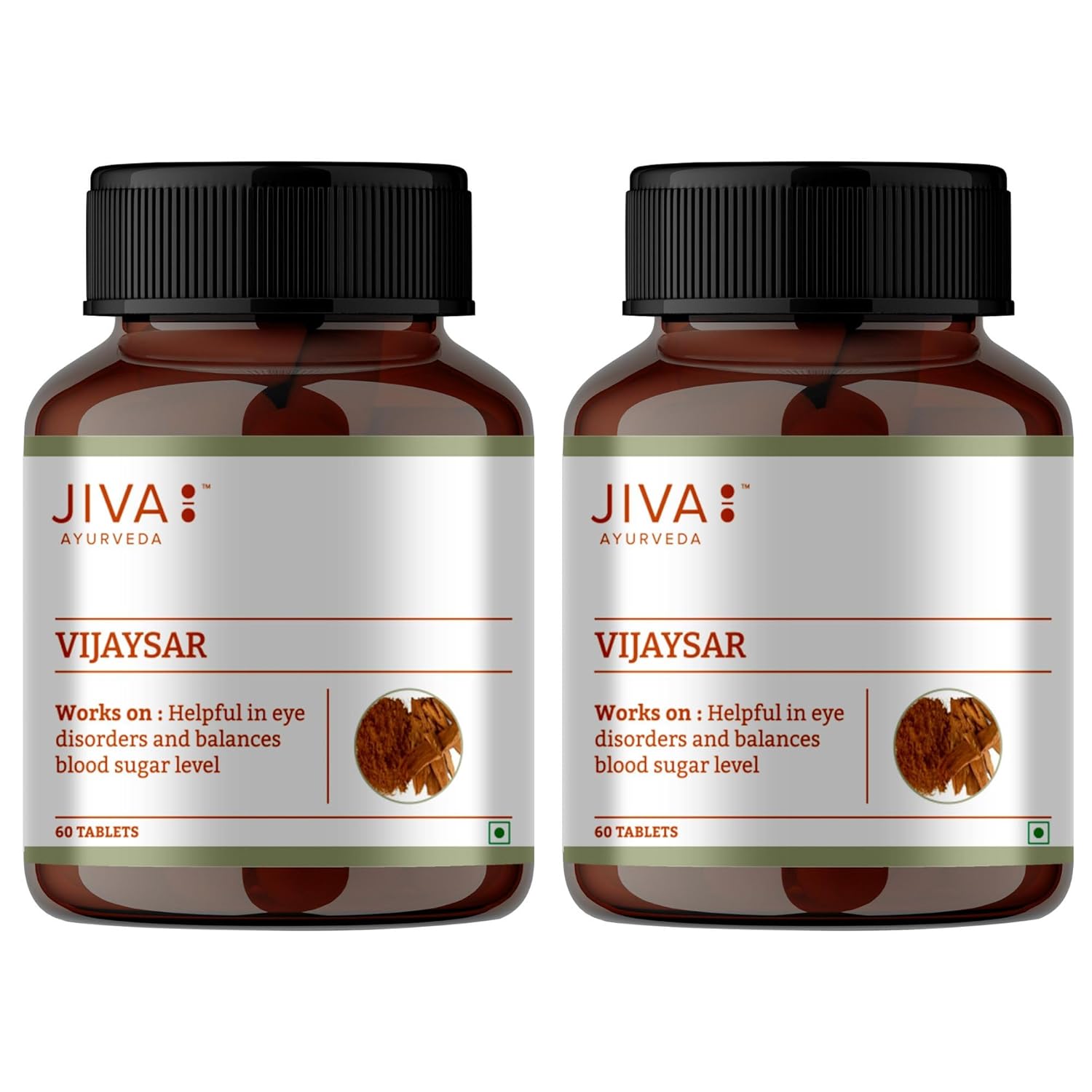 

Jiva Vijaysar Tablets 500mg 60pcs Pack of 2 | Natural Ayurvedic Herb for Digestive Wellness & Daily Balance
