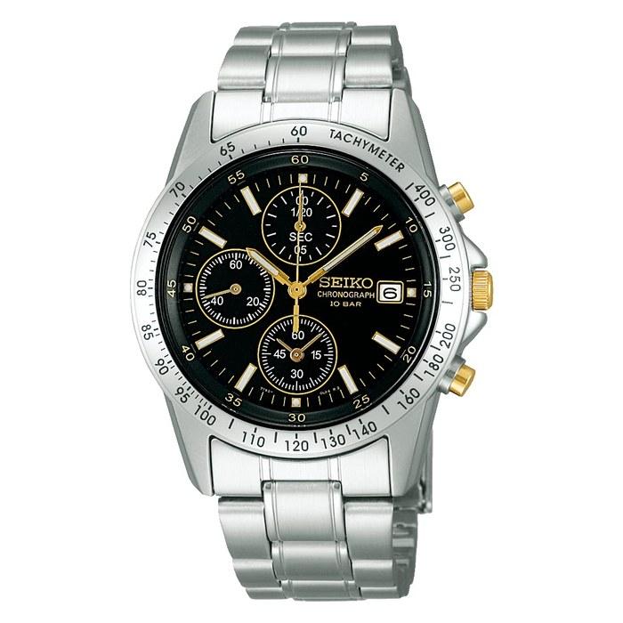 SEIKO SELECTION SBTQ043 Men s Quartz Chronograph Watch, Black & Gold