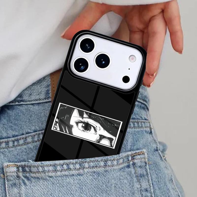 Japanese Anime Aesthetic Eye Phone Case for iPhone 16e 15 14 13 12 17 Pro Max Plus Air 17pro Cover Coque