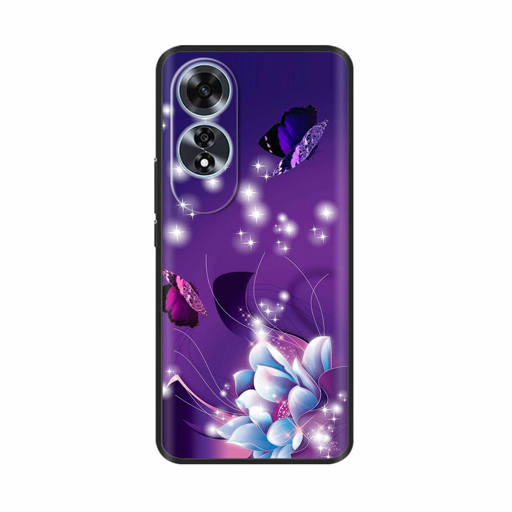 For Oppo A60 4G Case Love Heart Butterfly Soft Silicone Painted Back Cover For Oppo A60 OppoA60 4G Phone Shell Housing Fundas