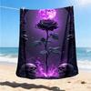 1pc Gothic Rose Outdoor Blanket - Lightweight Flannel Throw For Travel, Camping, Gifts For Family Or Friends Yy251114185