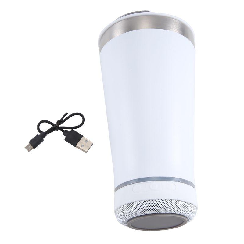 Practical-USB 16Oz Thermal Bluetooth Tumbler Reusable Stainless Steel Double Wall Tumbler 473ML Insulated Beer Mug With Opener E