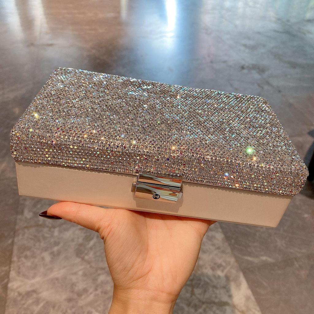 Elegant Square Jewelry Box: High-Capacity, Multi-Functional Storage for Rings, Earrings, and Necklaces - Trendy European and American Design