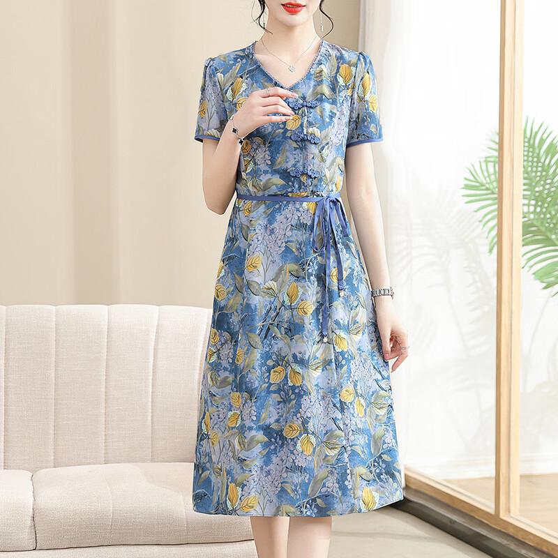 Yalu 2026 Women s Loose Floral V-Neck Dress XL