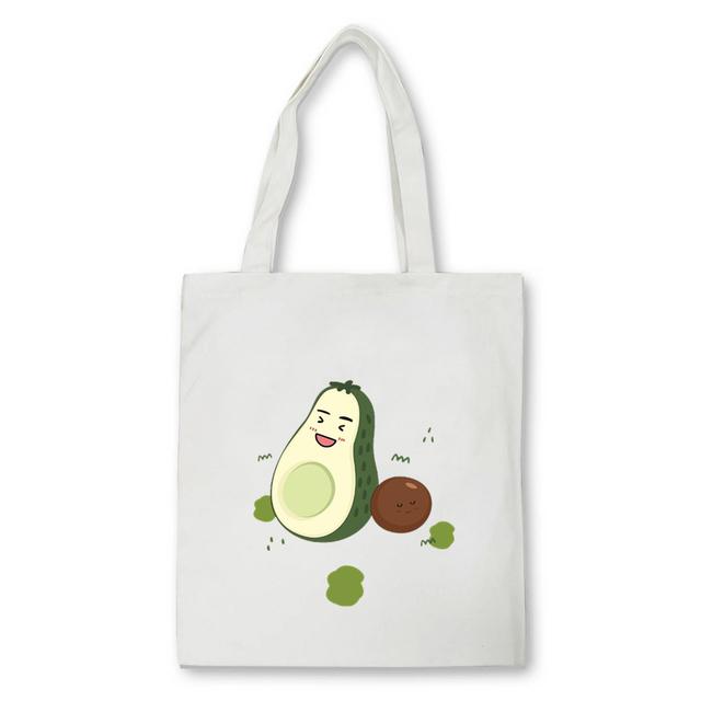 Cartoon avocado Print Canvas Shopping Tote Bag Reusable Women Shopper Bag Fashion Kawaii Female Eco Handbag