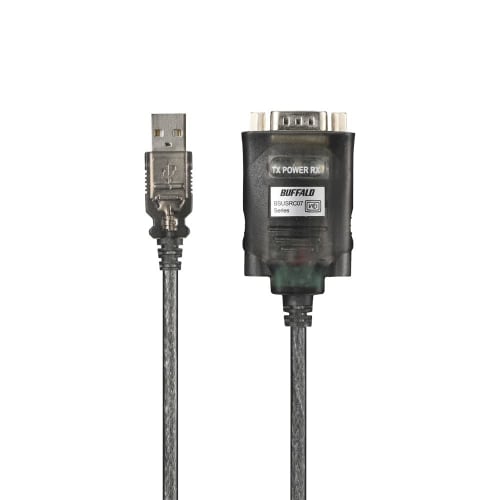 Buffalo USB-Seriell-Konvertierungskabel, schwarzes Skelett, 0,5 m, BSUSRC0705BS/N