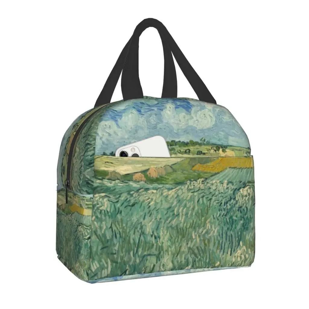 Insulated Lunch Tote Bag for Women School Portable Thermal Cooler Almond Blossoms Flowers Art Lunch Box