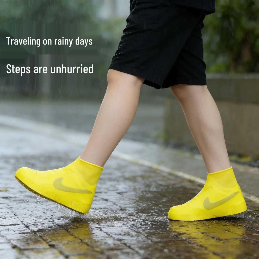 Waterproof, Non-Slip Rain Shoe Covers for Men & Women - Wear-Resistant, Thickened Latex Overshoes for Rainy Days