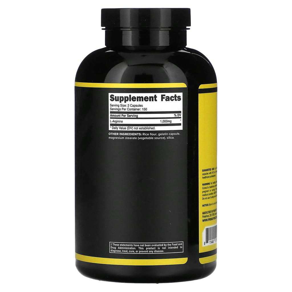L-Arginine, 300 Capsules (500Mg Per Capsule)