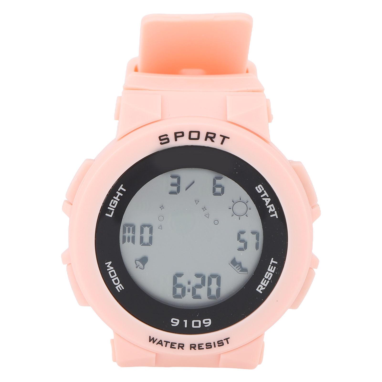 

Kids Watch Waterproof Fashionable Luminous Alarm Multifunctional Electronic Watch for Outdoor Sports Light Pink светло-розовый