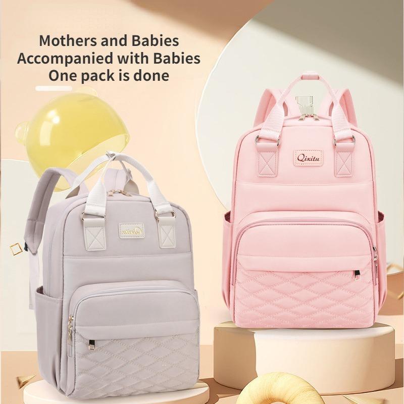 Mom Dad Backpack with Changing Pads Pacifier Bag Stroller Hook Baby Diaper Bag Father Mommy Backpack for Women