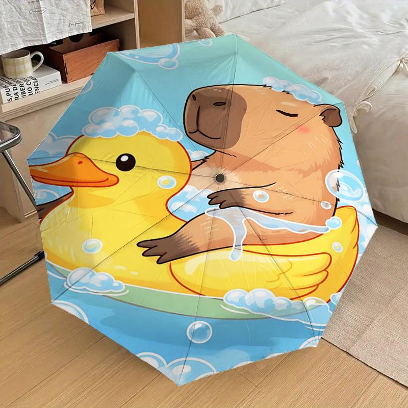 1PC Duck Bear Umbrella-8-Rib Reinforced Portable Folding Travel Suitable for All Seasons Outdoor Daily Use-G403
