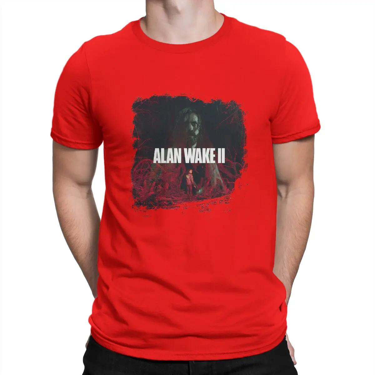 Alan Wake 2 Men TShirt Alan Wake Crewneck Tops 100 Cotton T Shirt Humor Top Quality Birthday Gifts S
