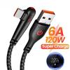 120W USB To Type C Weaving Data Cable Single Bend Braided Data Cable PD Fast Charging Cords 0.25m/1m/1.5m/2m Fast Charge Wires