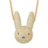 Full Zircon Rabbit Necklace European and American Hip-hop Pendant