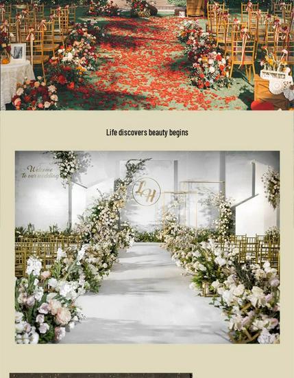 Blumen Kunstseide Blumenstreifen Set: Lange Hängegang-Anordnung & Hochzeitsaal-Dekor