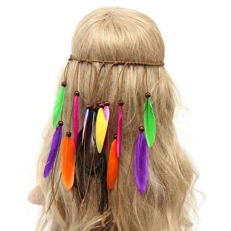 Bohemian Stirnband Federkopfschmuck Mode Haaraccessoires Vintage Quaste Feder Stirnband Party Dekoration