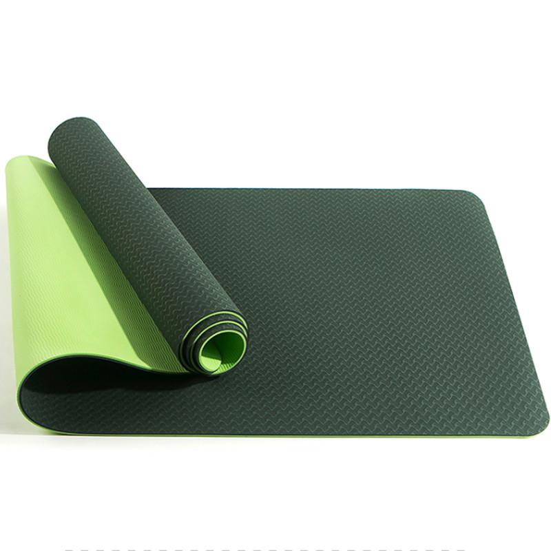 TPE Yoga Mat 6MM Dual Color Thickened Widened and Extended TPE Anti Slip Mat for Girls Fitness Dance Safety and Environmental Protection Mat