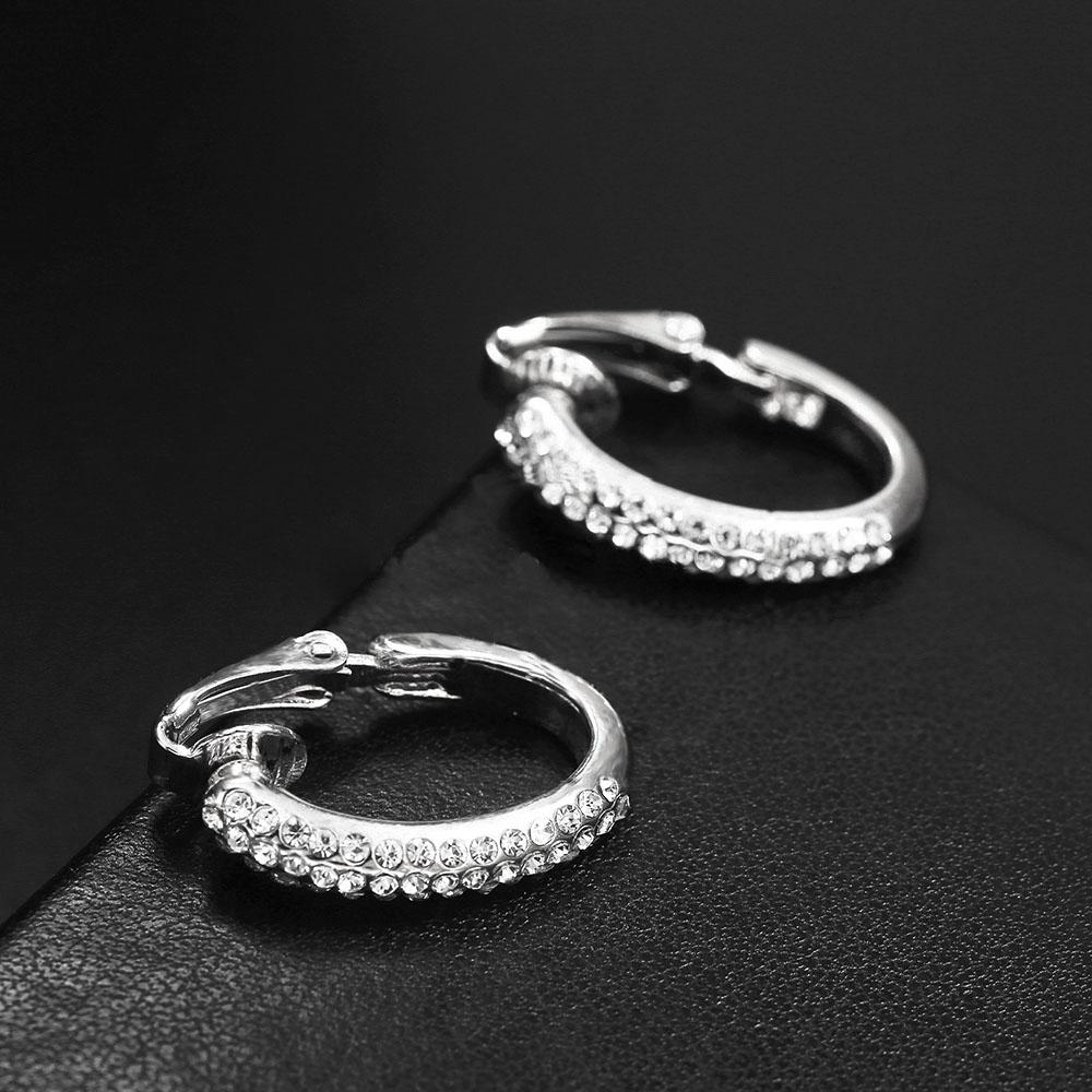 New Arrival Creative High-grade Elegant Crystal Clip On Earrings Without Piercing Gold Ear Clip Wedding Party Earrings for Women