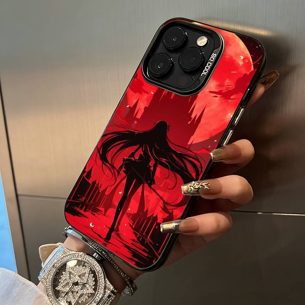 Sailor M-Moon-Usagi Tsukino For iPhone 17 16 15 14 13 12 11 Pro Max XS 17 Air Silicone Colored Silver Bumper Cover