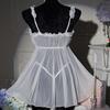 Sexy Adult Lingerie Set Babydoll Dresses Transparent Sling Nightdress G-string Women's Pajama Lace Erotic Sleepwear See-through