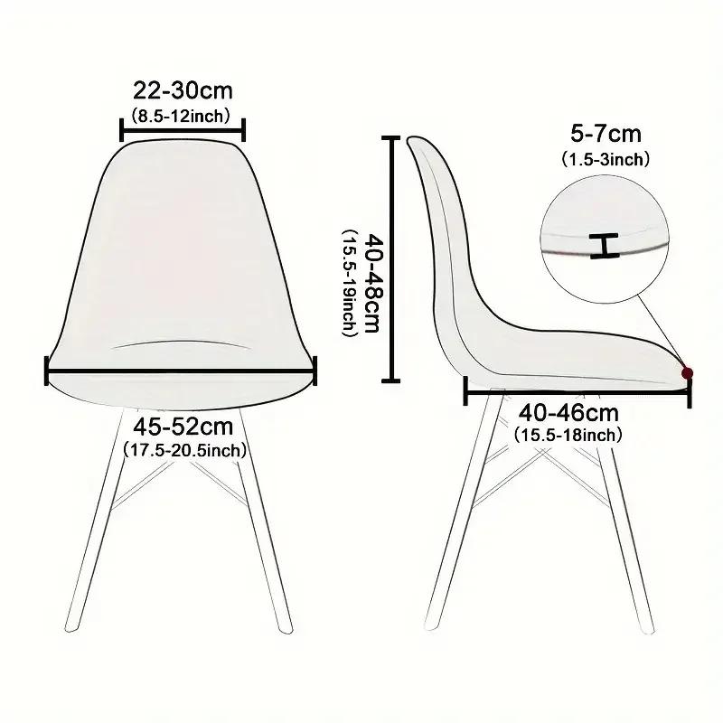 1PC Polar Fleece Shell Chair Cover Solid Color Jacquard Dining Chair Slipcover Stretch Anti-dust Seat Cover for Living Room Home