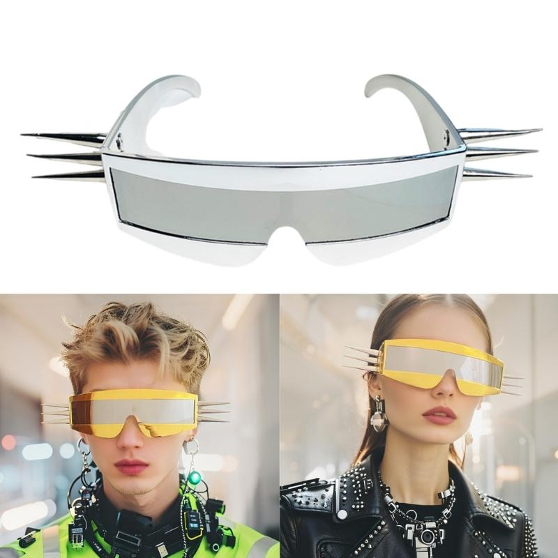 Punk-Sonnenbrille mit Nieten, Sonnenschutz, leichter PC-Rahmen, Cosplay-Brille für Outdoor-Partys, modisches Accessoire
