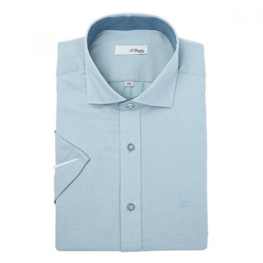 S.t. Dupont Short Sleeve Slim Fit Micro Dobby Pattern Shirt 2 Types Choice Se5mm