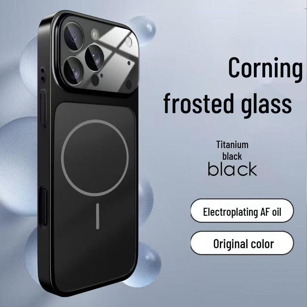 Apple 17 Pro Magnetisches Kabelloses Ladegehäuse aus Milchglas, iPhone 16 Schutzhülle